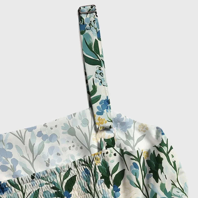 Tokyo-Tiger Serenely Blue Flora Maxi Dress