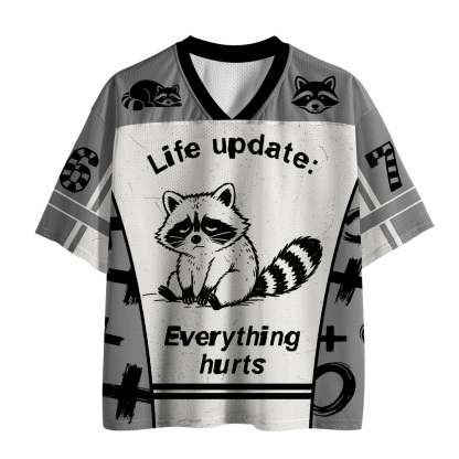 Tokyo-Tiger Tired Raccoon Life Update Mesh Jersey