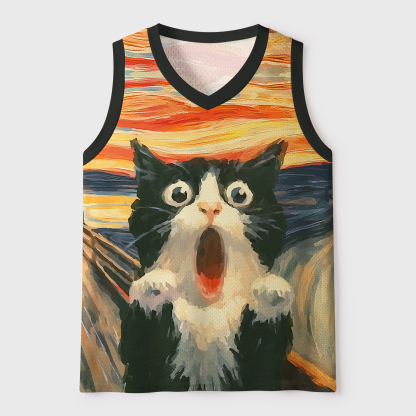 Tokyo-Tiger Cat Screaming At The Void Mesh Tank Top