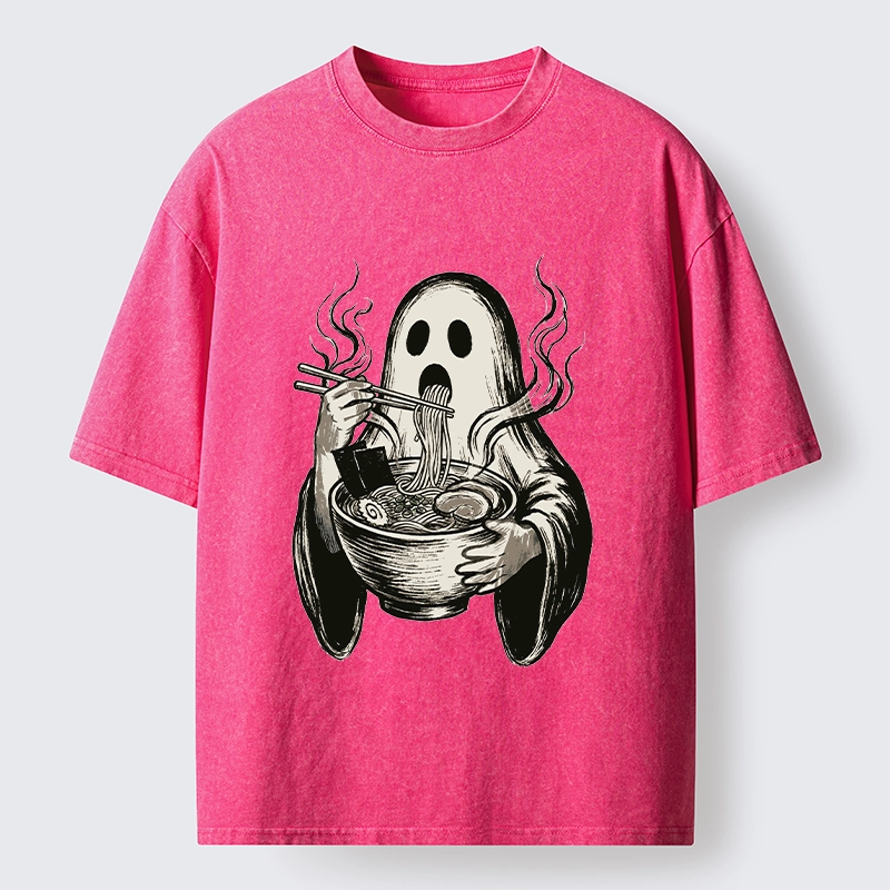 Tokyo‑Tiger Funny Ghost Ramen Washed T‑Shirt