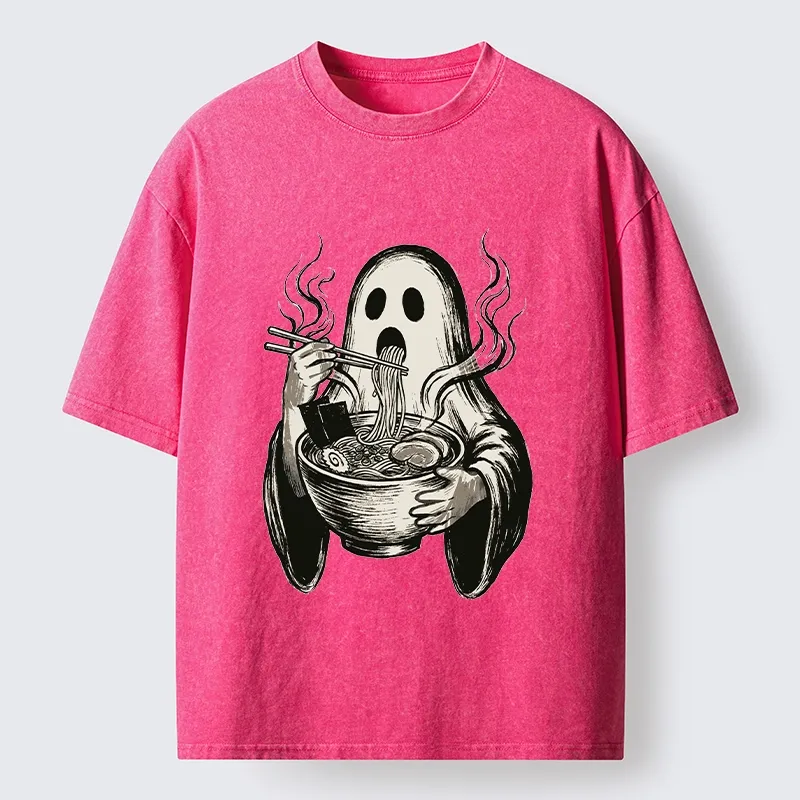 Tokyo‑Tiger Funny Ghost Ramen Washed T‑Shirt