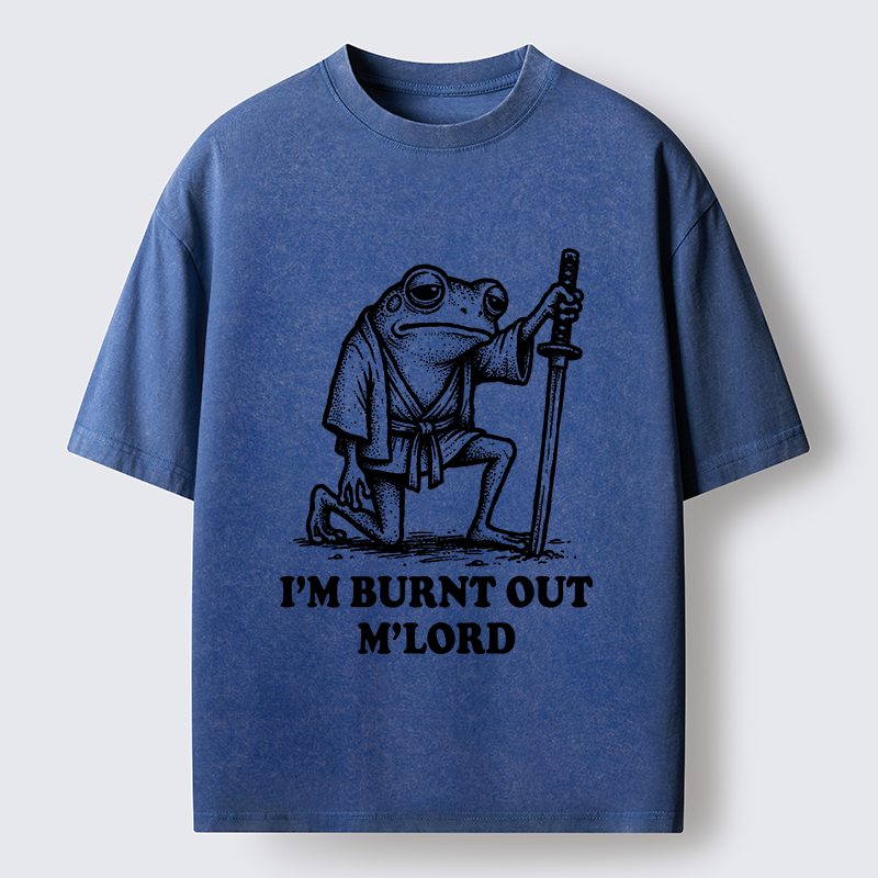 Tokyo‑Tiger Tired Frog Samurai Washed T-Shirt