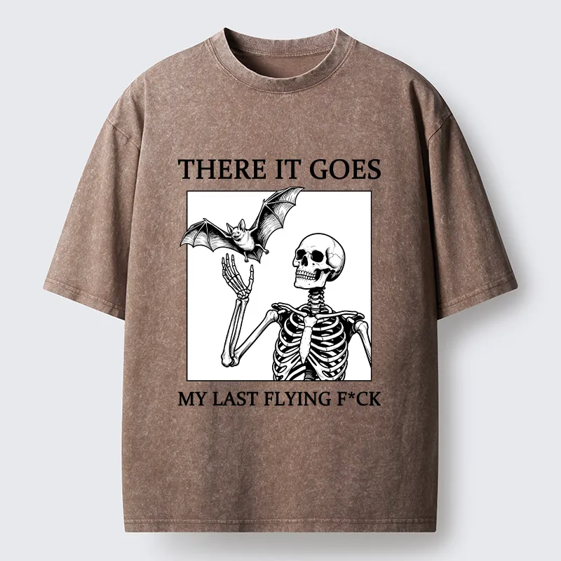 Tokyo‑Tiger Funny Skeleton Bat Meme Washed T‑Shirt