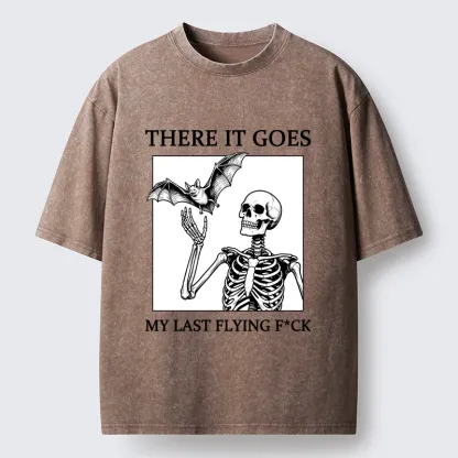 Tokyo‑Tiger Funny Skeleton Bat Meme Washed T‑Shirt