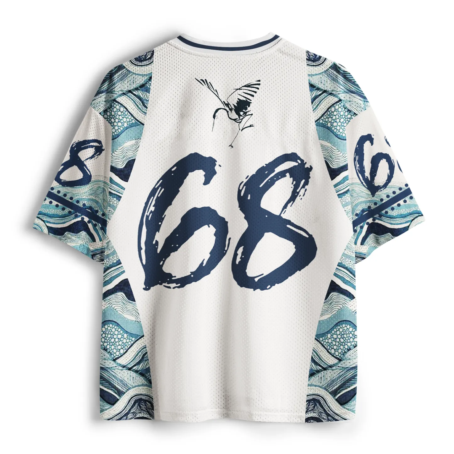 Tokyo-Tiger Indigo Wave Heron Mesh Jersey