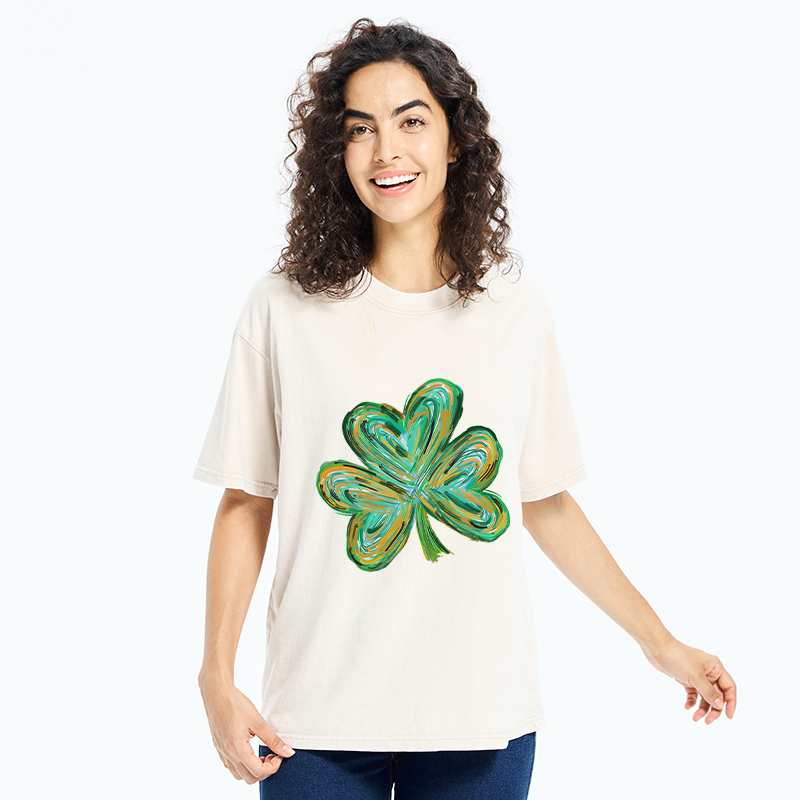 Tokyo-Tiger Green Clover Washed T-Shirt