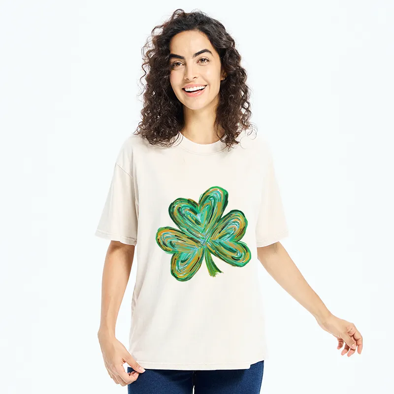 Tokyo-Tiger Green Clover Washed T-Shirt
