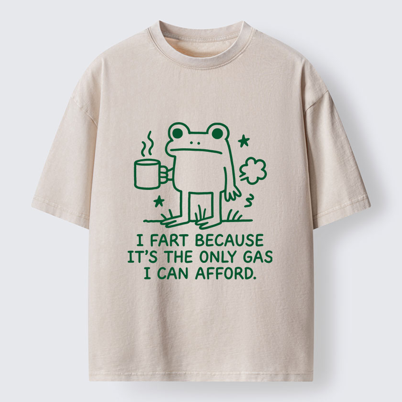 Tokyo-Tiger Funny Cute Frog Gas Meme Washed T-Shirt