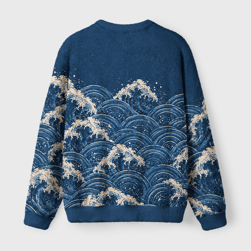 Tokyo-Tiger Tidal Octopus Fuzzy Christmas Ugly Sweatshirt