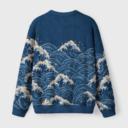 Tokyo-Tiger Tidal Octopus Fuzzy Christmas Ugly Sweatshirt