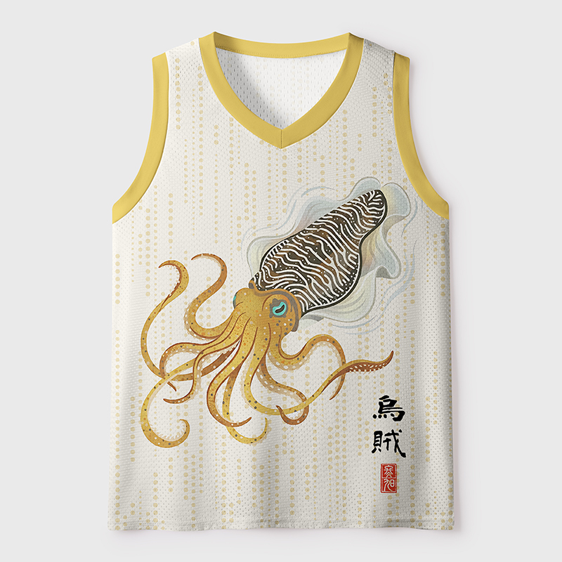 Tokyo-Tiger The Patterned Cuttlefish Mesh Tank Top Sale