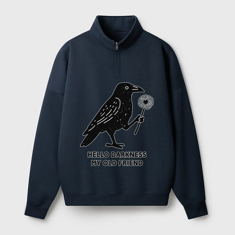 Tokyo-Tiger My Old Friend The Crow Half Zip Fleece Sweatshirt