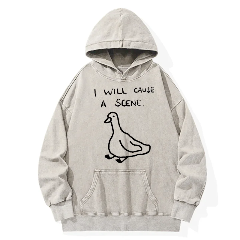 Tokyo-Tiger Stupid Goose Funny Japan Retro Washed Hoodie