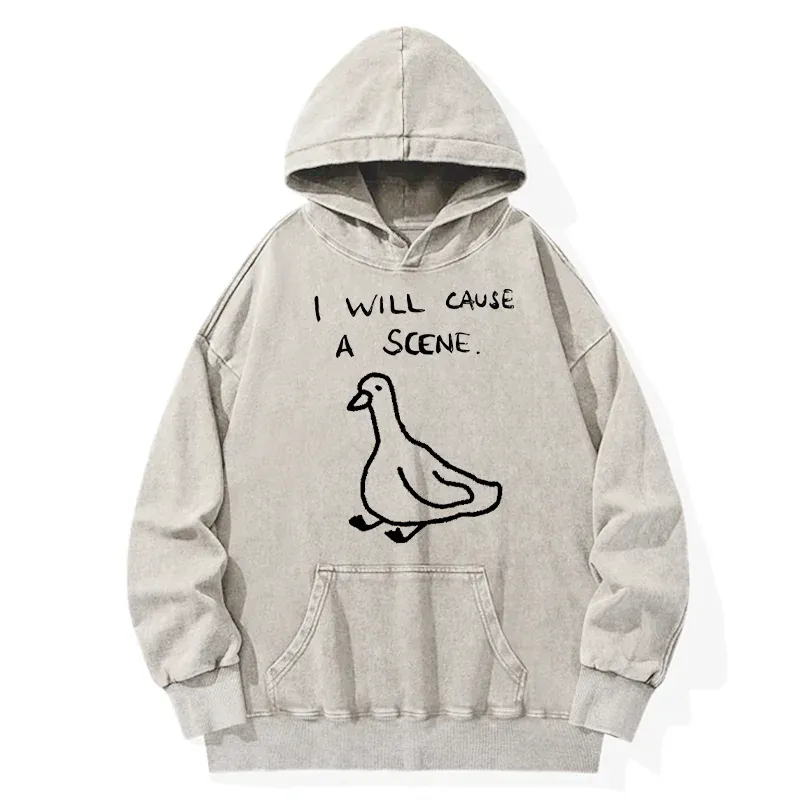 Tokyo-Tiger Stupid Goose Funny Japan Retro Washed Hoodie