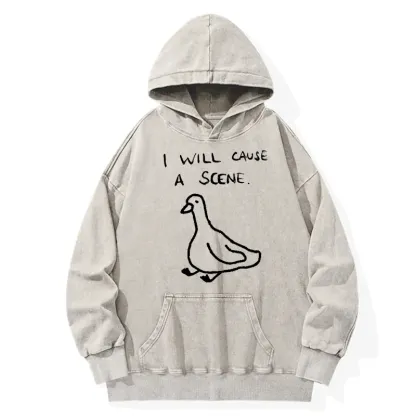 Tokyo-Tiger Stupid Goose Funny Japan Retro Washed Hoodie