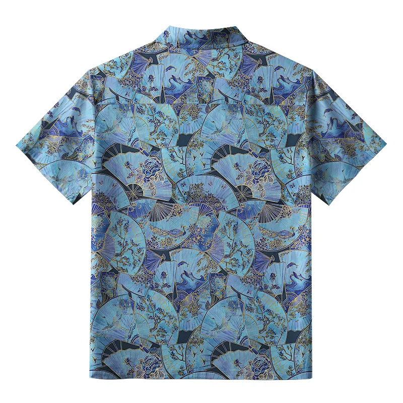 Tokyo-Tiger Traditional Japanese Fans Button-up Shirt
