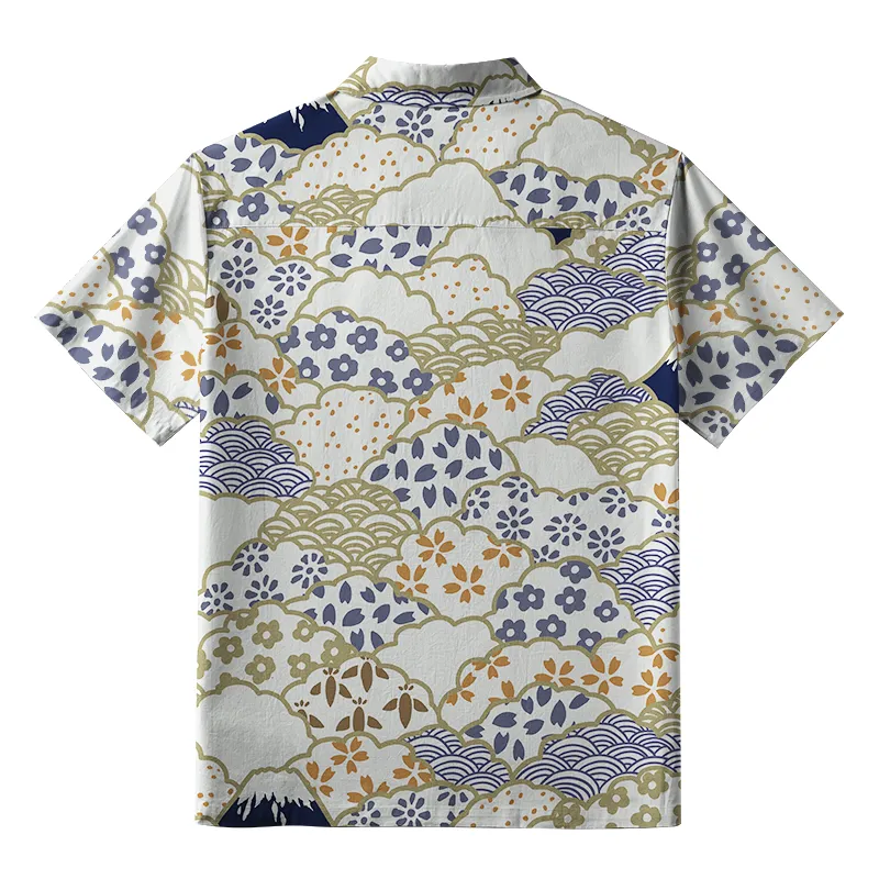 Tokyo-Tiger Blossoms Silhouettes Button-up Shirt
