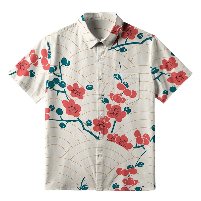 Tokyo-Tiger Blossom Wave Button-up Shirt