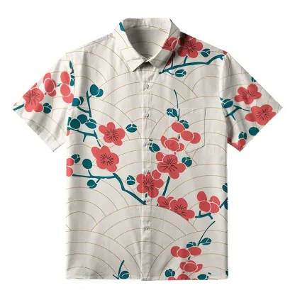 Tokyo-Tiger Blossom Wave Button-up Shirt