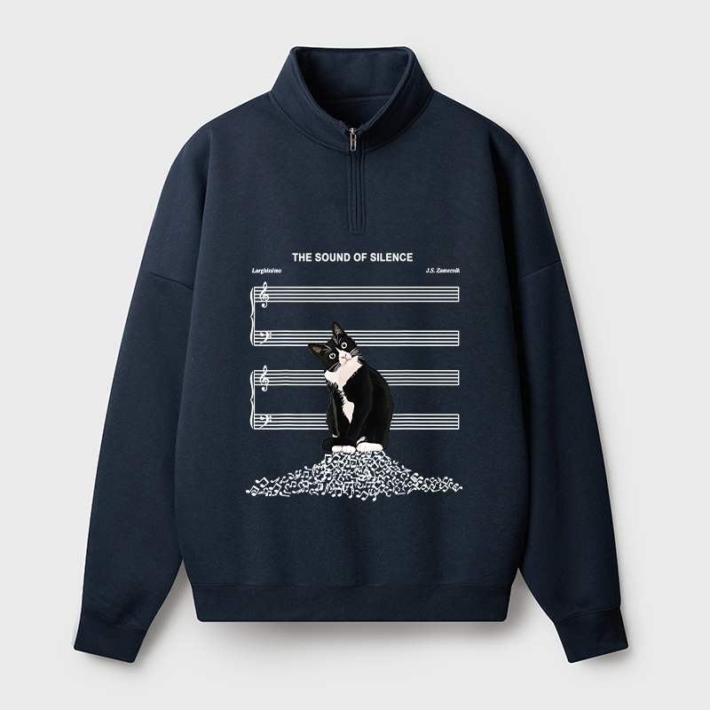 Tokyo-Tiger The Sound Of Silence Half Zip Fleece Sweatshirt