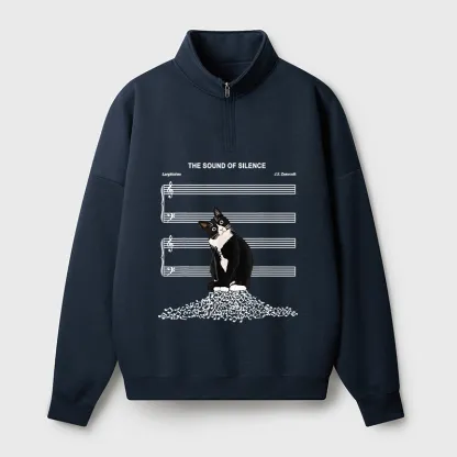 Tokyo-Tiger The Sound Of Silence Half Zip Fleece Sweatshirt