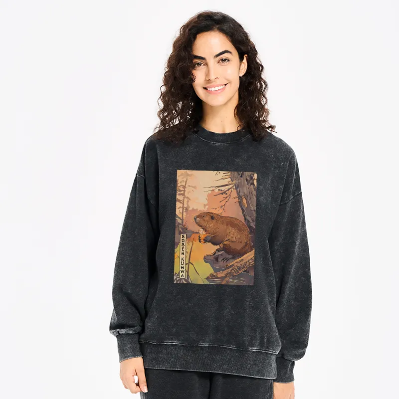 Tokyo-Tiger Beaver By The River Washed Sweatshirt