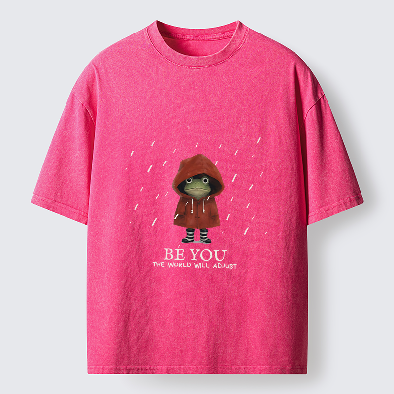 Tokyo-Tiger Brave Rain Frog Self Love Meme Washed T-Shirt