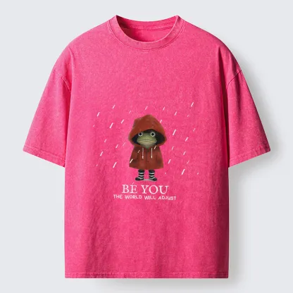 Tokyo-Tiger Brave Rain Frog Self Love Meme Washed T-Shirt