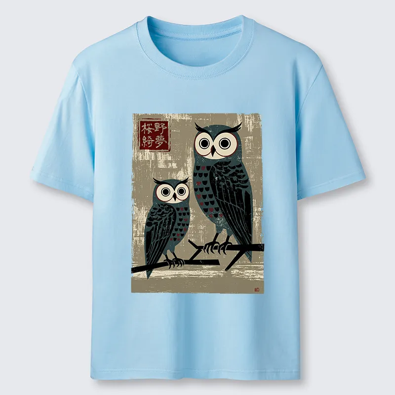 Tokyo-Tiger Japanese Style Retro Owls Classic T-Shirt