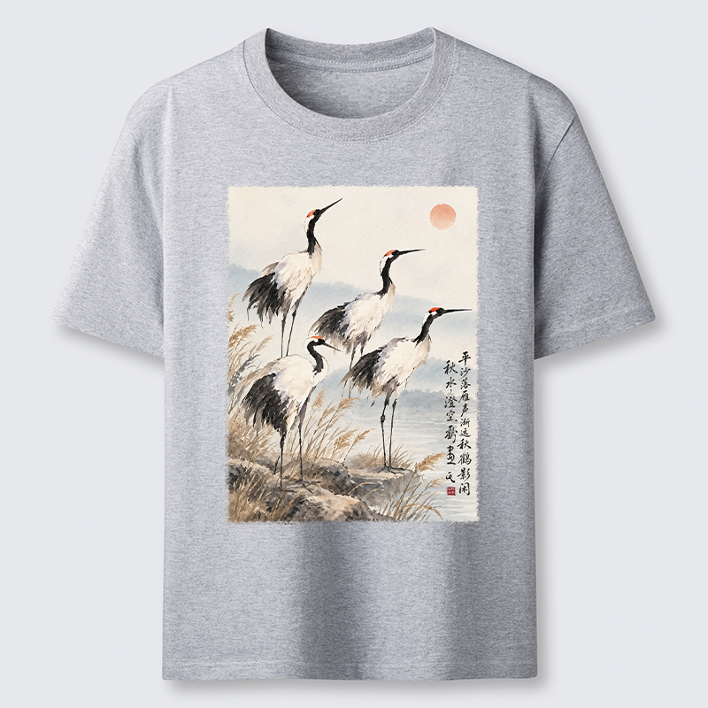 Tokyo-Tiger Vintage Oriental Crane Art Classic T-Shirt
