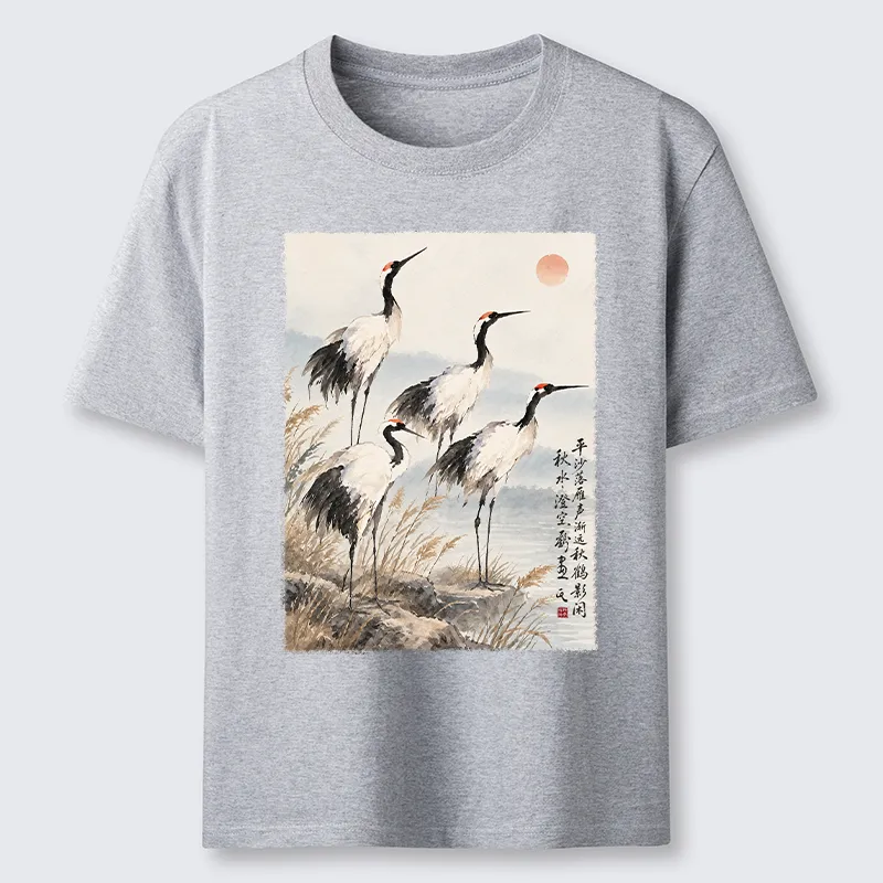 Tokyo-Tiger Vintage Oriental Crane Art Classic T-Shirt