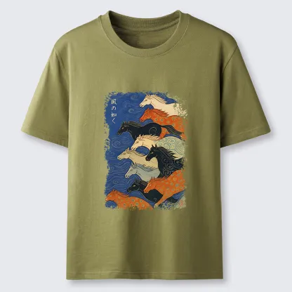 Tokyo-Tiger Vintage Japanese Running Horses Art Classic T-Shirt