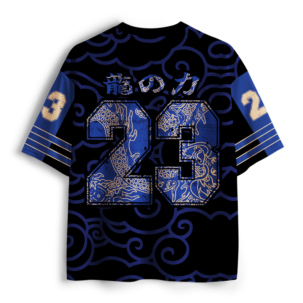 Tokyo-Tiger Oriental Cloud Dragon Mesh Jersey