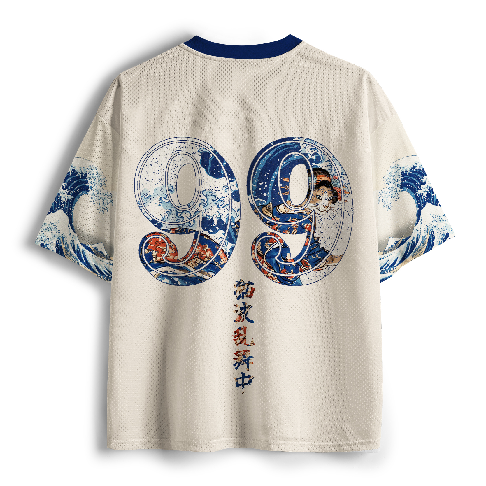 Tokyo-Tiger Kimono Surfing Cat Mesh Jersey