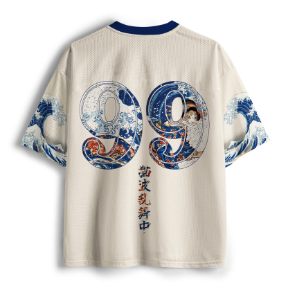 Tokyo-Tiger Kimono Surfing Cat Mesh Jersey
