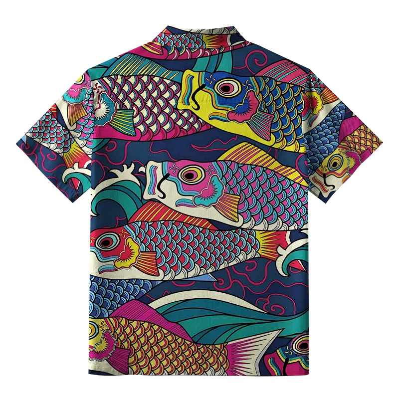 Tokyo-Tiger Colorful Japanese Koinobori Aloha Hawaiian Shirt
