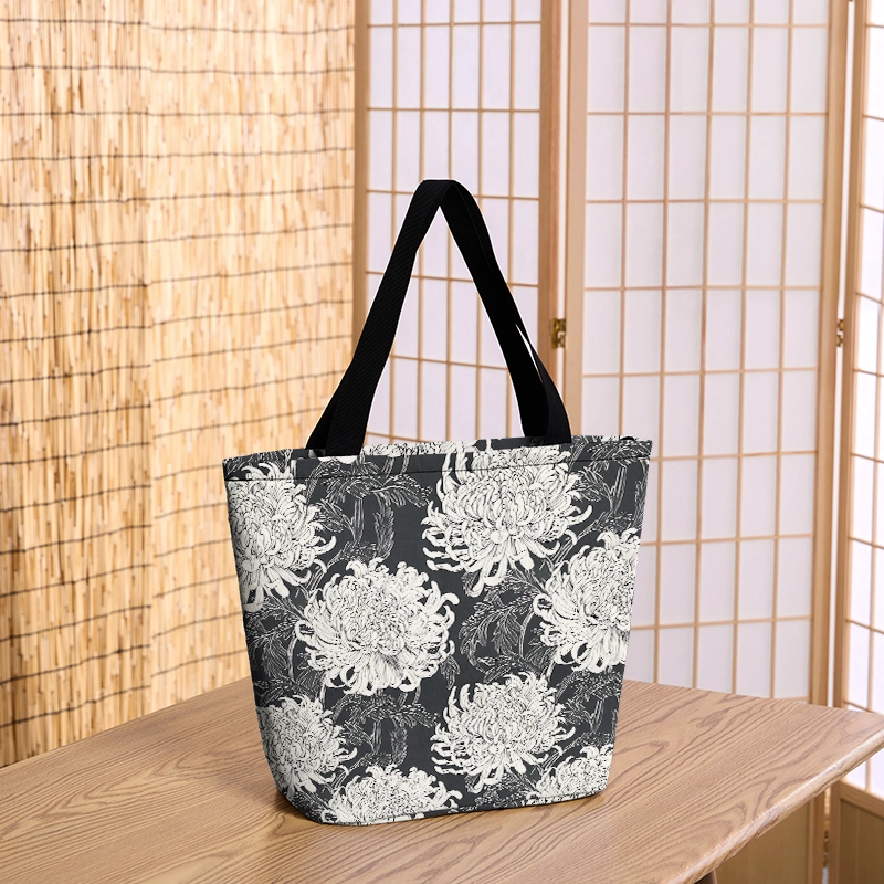 Tokyo-Tiger Blooming Chrysanthemums Japan Zipper Tote Bag