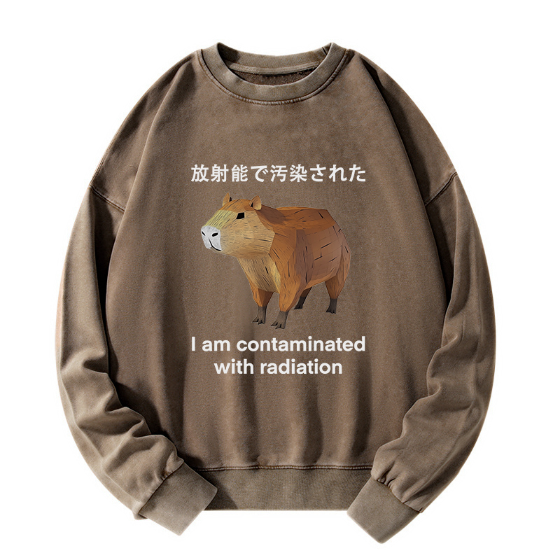 Tokyo-Tiger Capybara Contaminated By Radiation Washed Sweatshirt