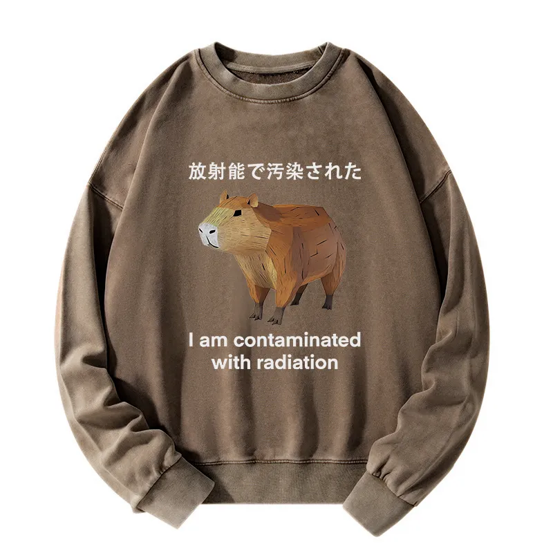 Tokyo-Tiger Capybara Contaminated By Radiation Washed Sweatshirt