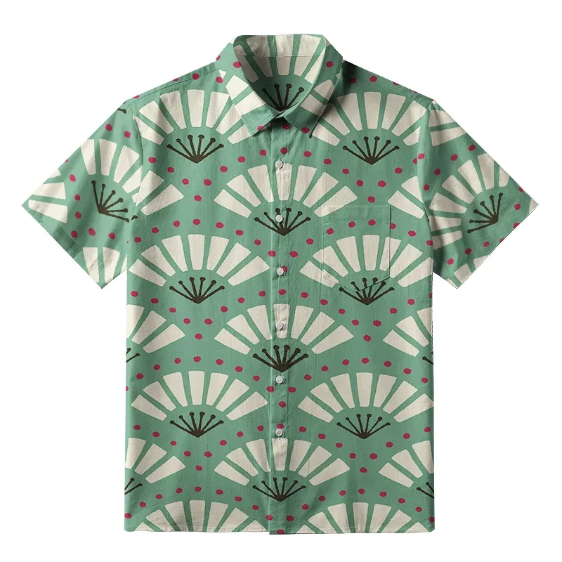 Tokyo-Tiger Japanese Fan Button-up Shirt Sale