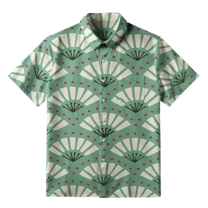Tokyo-Tiger Japanese Fan Button-up Shirt