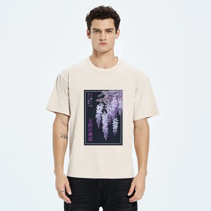 Tokyo-Tiger Wisteria Jpanese Flowers Poster Washed T-Shirt