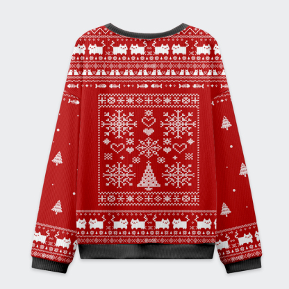 Tokyo-Tiger Funny Taking a Cat to Eat Ramen Christmas Ugly Sweatshirt