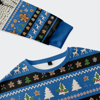 Tokyo-Tiger The Gingerbread Man Is Watching You In Prison Christmas Ugly Sweatshirt