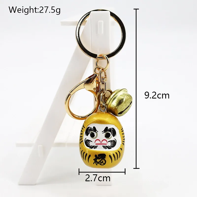 Tokyo-Tiger Japanese Lucky Daruma Yellow Keychain