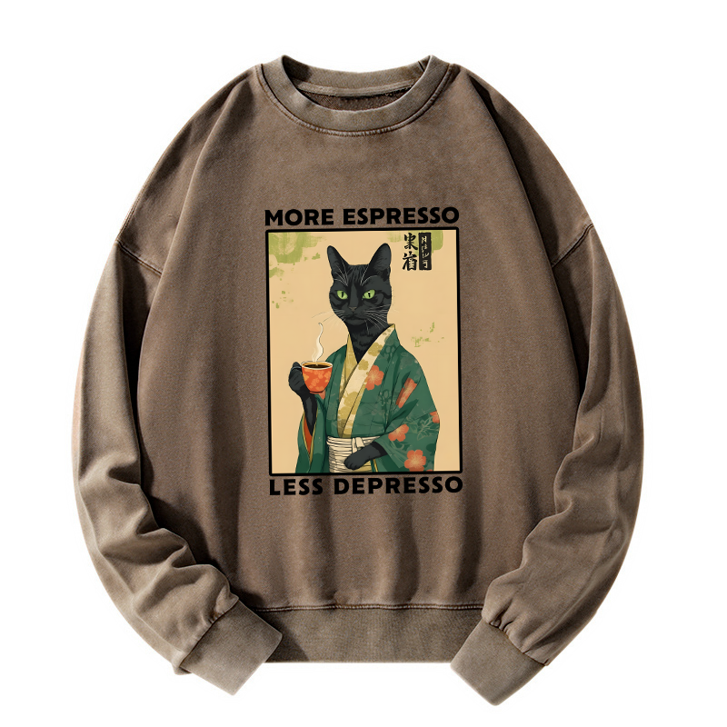 Tokyo-Tiger More Caffeine Less Sadness Washed Sweatshirt