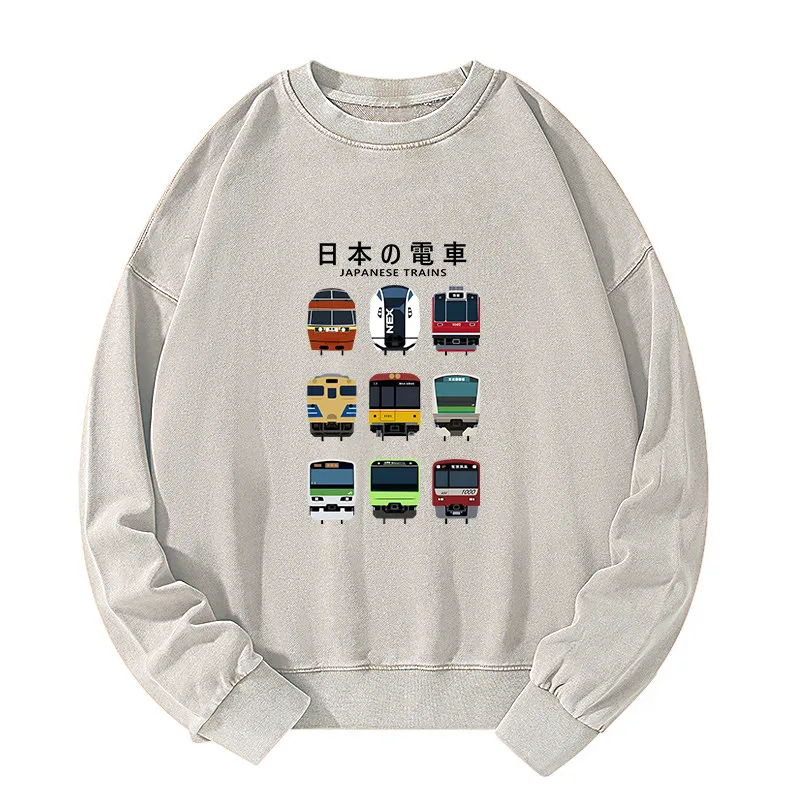 Tokyo-Tiger Japanese Train Collection  Washed Sweatshirt