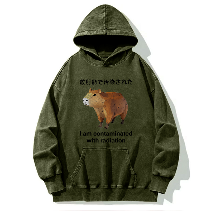 Tokyo-Tiger Capybara Contaminated By Radiation Washed Hoodie