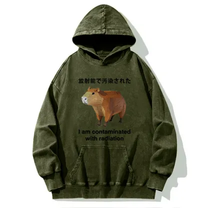 Tokyo-Tiger Capybara Contaminated By Radiation Washed Hoodie