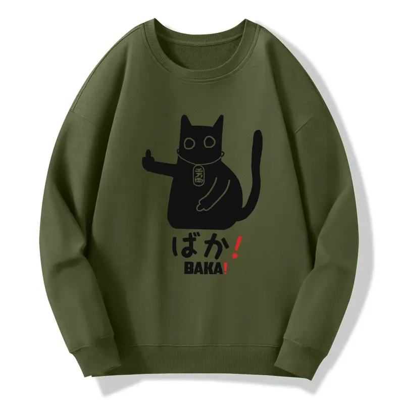 Tokyo-Tiger Japanese Baka Cat Circle Sweatshirt